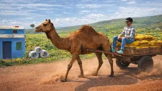 Camel car riding 🐪 | unt per cement ki bori full overloading | realistic ofroading games 