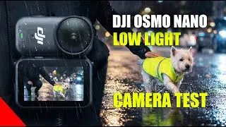 DJI Osmo Nano - Low light camera test - Dog walking in the dark and rain & rechargeable LED beanie.