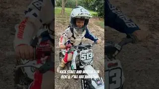 80k Subscribers 🤟🏼🥳 Y&rsquo;ALL ARE AWESOME 👏🏻 #motokid #dirtbike #kickstart #wheelie #80k #subscribe