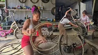 Talented girl: bought old bicycles to fix and give to children going to school