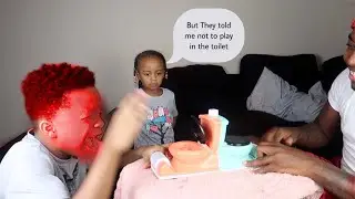 TOILET TROUBLE GAME Challenge for Kids!(Freezing Cold Water)