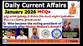Current affairs తెలుగు లో Telugu 2026 for competitive Exams by EGURUKULAM|TGPSCOFFICIAL  Banking SSC