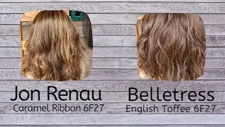 Caramel Ribbon 6F27 | Belletress English Toffee 6F27 | Color Comparison