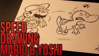 Wawa artwork | speed drawing Mario & Yoshi