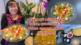 How to make my own version of spaghetti with Al Forno creamy sauce with veggie farse and quorn?