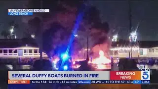 Several duffy boats burned in fire