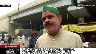 Authorities repeal three controversial agricultural laws after farmers protest in India