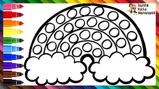 Drawing and Coloring a Rainbow POP IT 🌈🔴🟠🟡🟢🔵🟣 Drawings for Kids