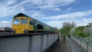 66538 Freightliner with 22 loaded ballast wagons 14:45 6E Sandsfield Lane bridge 6/4/2024