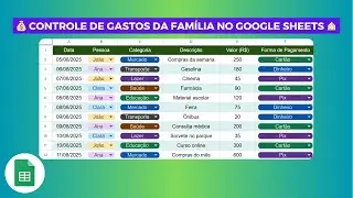 Como Criar uma Planilha de Controle de Gastos Familiar no Google Sheets (com Somas Autom&aacute;ticas)