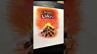 Lohri Drawing Using Peanut Shells🥜🔥#Lohri#HappyLohri#LohriSpecial#Lohri2026#PunjabiFestival#shorts