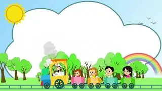 Kids Riding Cartoon Train | Fun Animated Background for Children 🚂✨# viral
