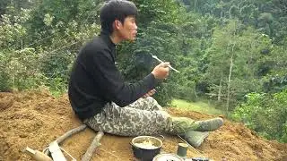 Survive alone, dig the ground to make shelter