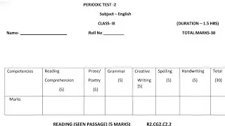 Class 3, KVS English,Periodic test 2 (PT 2) Sample paper solution with explanation 