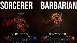 Killing Boss Speed Test - Sorcerer vs Barbarian #diabloiv #gaming