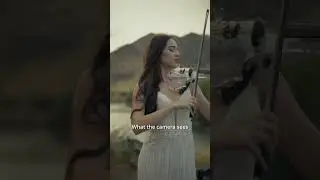 What iPhone Sees vs Camera | Violin Cover &ldquo;Gladiator&rdquo; in UAE Mountains 🎻🌧️