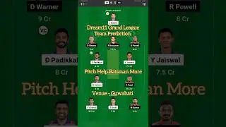 RR vs DC Dream11 Team Prediction for Grand League Contests