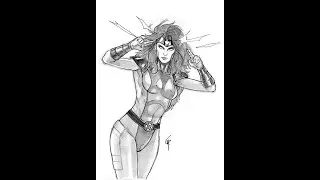 How I Draw and Ink X-men Jean Grey comic version for Inktober 2021