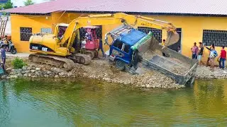 Dump Trucks Fail Upload Landfill Delete Pond Water and Good Skills Recover Up