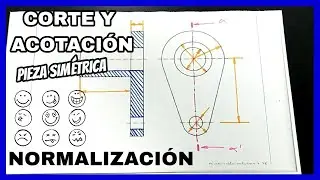 CORTE Y ACOTACIÓN - pieza con CÍRCULOS🧿 concéntricos