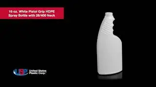 16 oz. White Pistol Grip HDPE Spray Bottle-28/400 Neck  | U.S. Plastic Corporation&reg;