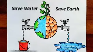 World Water Day Drawing | Save Water Save Life Poster Idea | Save Water Save Earth Drawing Easy