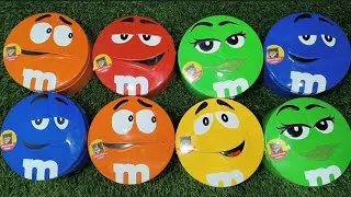 Satisfying Video Delightful Unpacking Funny Tins with Colorful Skittles and Yummy M&M'S 8 Candy ASMR