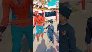 Ayan and Fatima Enjoying with Spiderman