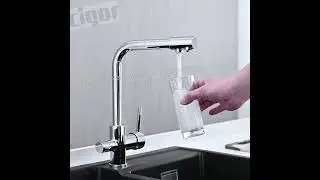 3 way kitchen mixer with 360&deg; swivel drinking water purified sink tap