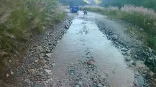 Pokhara to Muktinath by Motorbike - 06 - Bad Roads, Nice Waterfall at End