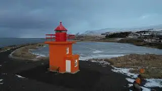 Orange Lighthouse Svortuloft Skalasnagi Tower in...