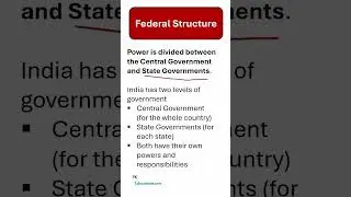Federal Structure, Federal structure in India explained, Features of federal structure