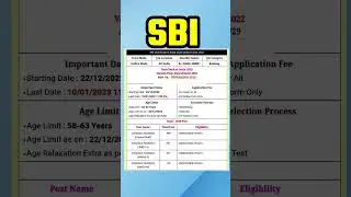 SBI recruitment 2022|| #latest #viral #shorts