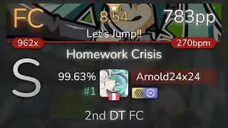 Arnold24x24 | Hatsune Miku - Homework Crisis [Let's Jump!!] +HDDT 99.63% {#1 783pp FC} - osu!