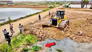 Update Project!! Pushing Soil Filling On The Mud With Shantui DH17c2 & Dump Truck 25Ton