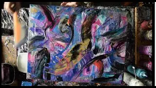 #8285 Way Out Abstract Fun Contemporary Intuitive Fluid Art 9.20.2021art therapy