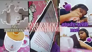 daily vlog| study with me| my birthday| Jungkooks birthday 💜💗
