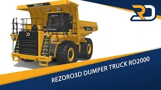 Rezoro3D RD2000 Mining Dumper Truck | Heavy-Duty 3D Model for Simulation & Game Development