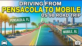 Driving from Pensacola, Florida to Mobile, Alabama on US 98