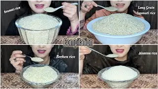 RAW RICE EATING COMPILATION || BIG BITES || ASMR 