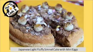#Mothersday #Easter #baking Japanese Light and Fluffy Simnel Cake. Easy baking. Modern Cake Recipe.