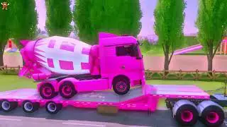 Colorful Vehicle Challenge - Dump Truck, Transport Truck & Construction Games