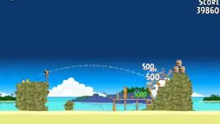 Angry Birds Surf and Turf Уровень 4 Level - Прохождение на 3 Звезды - 3 Star Walkthrough