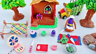 Miniature Clay Village Making | Mitti Ka Ghar, Charpai, kitchen set, tree, truck | step by step 
