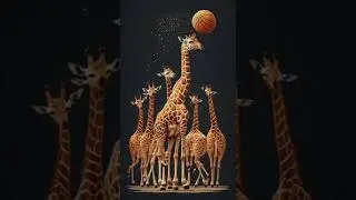 Fun | A giraffe playing basketball 🏀.