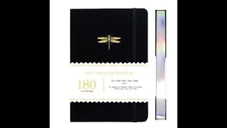 BUKE NOTEBOOK 180gsm bamboo paper bullet journal dragonfly foil stamping fabric black hardcover