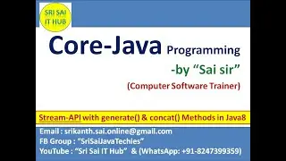 Java Stream API with generate() & concat() Methods|| Java8 Stream API || java.util.stream pkg ||#428