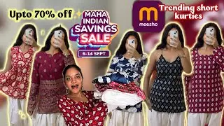 Meesho trending short kurtis haul🤩|Maha Indian Savings Sale🛍️|Dilliyapa