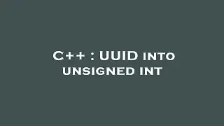 C++ : UUID into unsigned int
