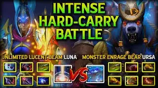 INTENSE HARD-CARRY BATTLE | UNLIMITED LUCENT BEAM LUNA VS. MONSTER ENRAGE BEAR URSA DOTA 2